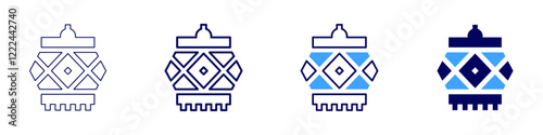 Diwali chants icon in 4 different styles. Thin Line, Line, Bold, and Bold Line. Duotone style. Editable stroke