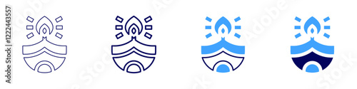 Diwali gatherings icon in 4 different styles. Thin Line, Line, Bold, and Bold Line. Duotone style. Editable stroke