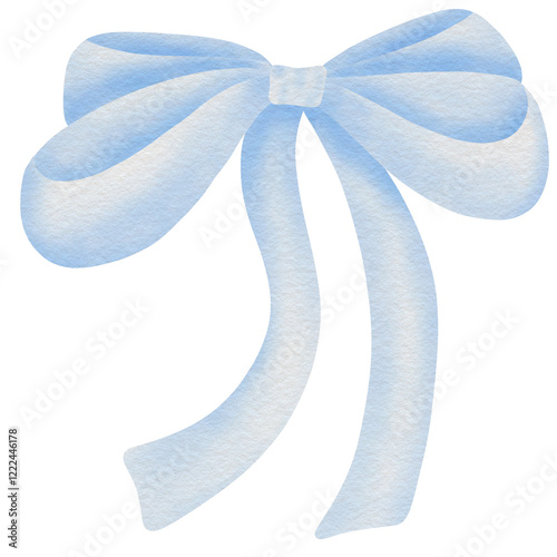 blue bow isolated on white background
