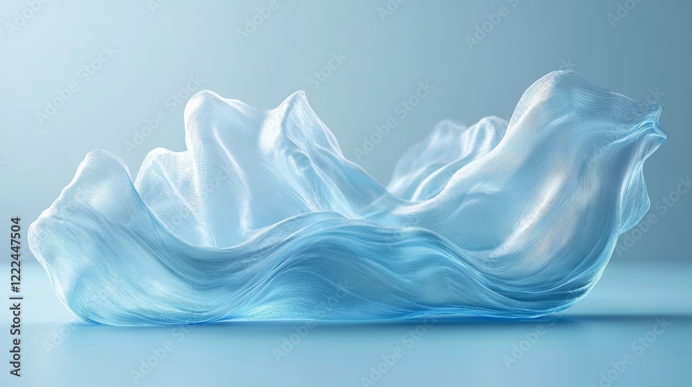 Abstract blue waves, fluid design, 3d render, Generative AI Abstract blue waves, fluid design, 3d render, Generative AI