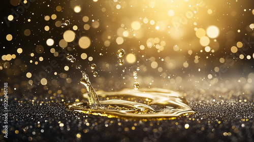 Golden Liquid Splash: A cap...