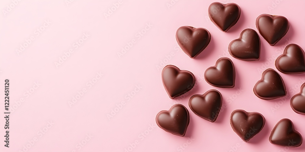 Fototapeta premium Heart shaped chocolates in Valentine's day
