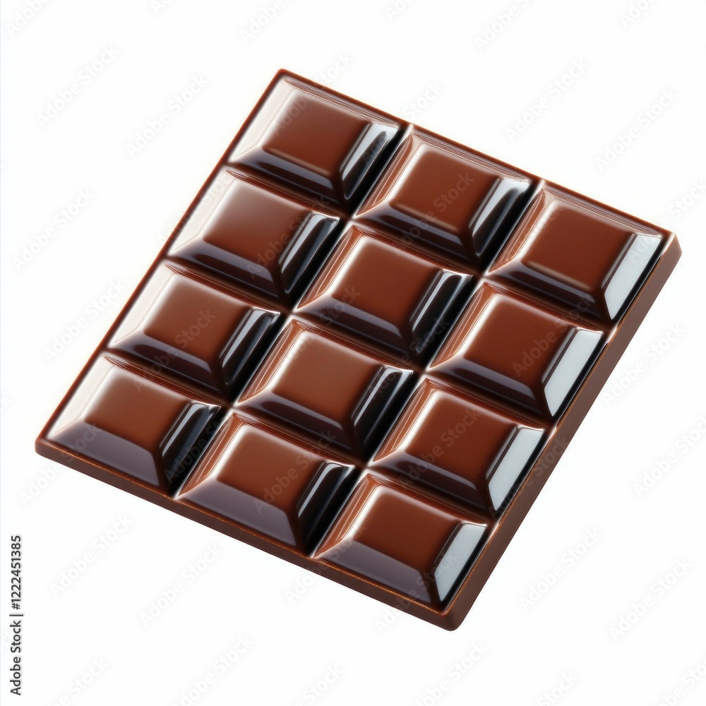 Fototapeta premium Dark Chocolate Bar Isolated on White Background