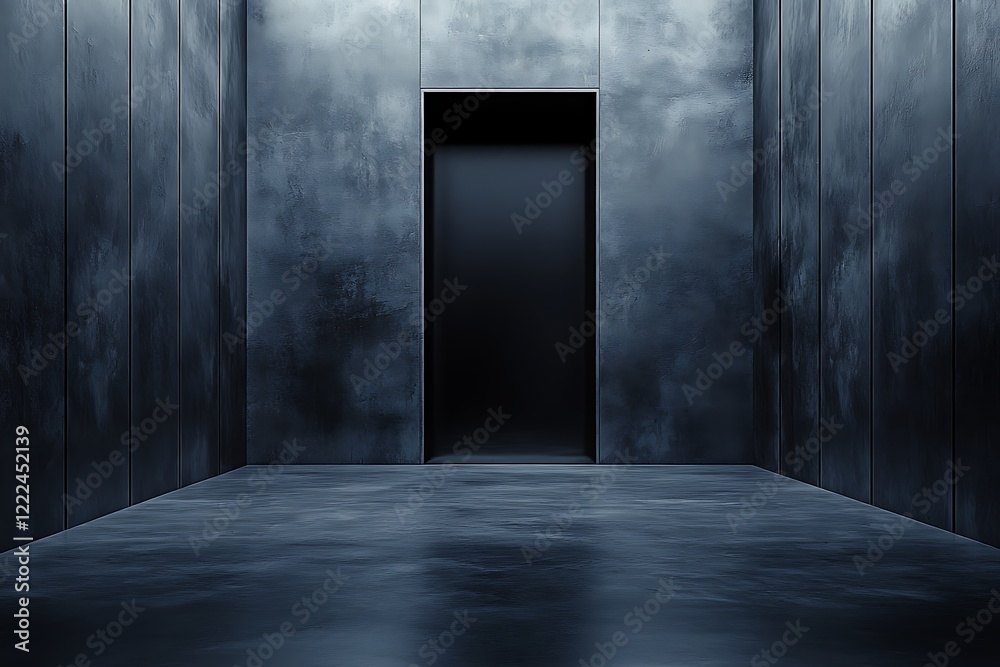 Dark room with door