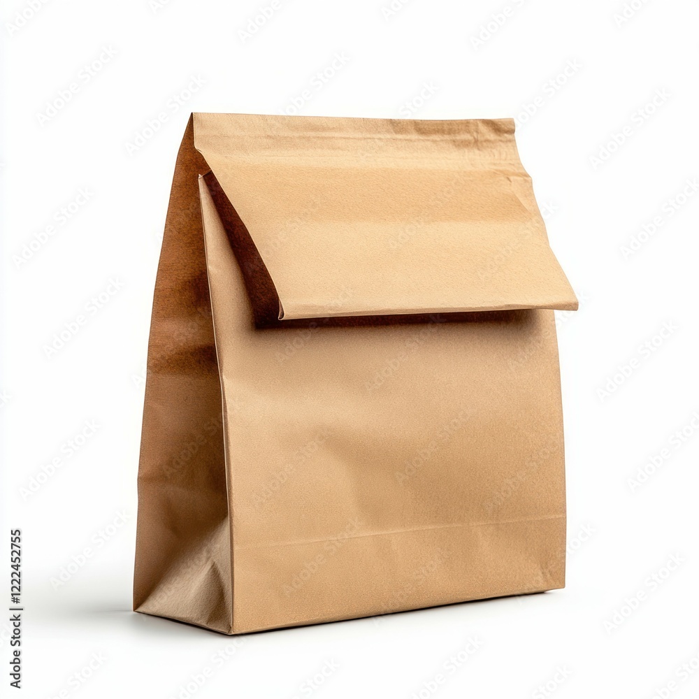 Brown Paper Bag Isolated on White Background Brown Paper Bag Isolated on White Background
