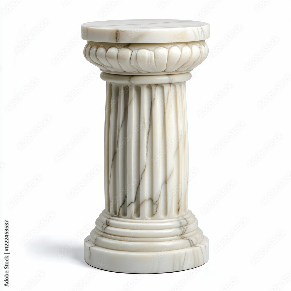Classic Marble Column Pedestal Isolated on White Background Classic Marble Column Pedestal Isolated on White Background