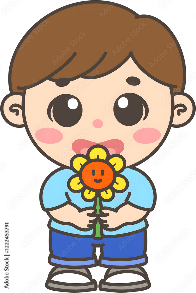 Boy with flower