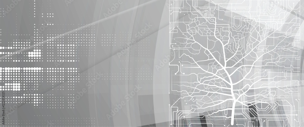 Tree of innovation merging nature and circuit boards