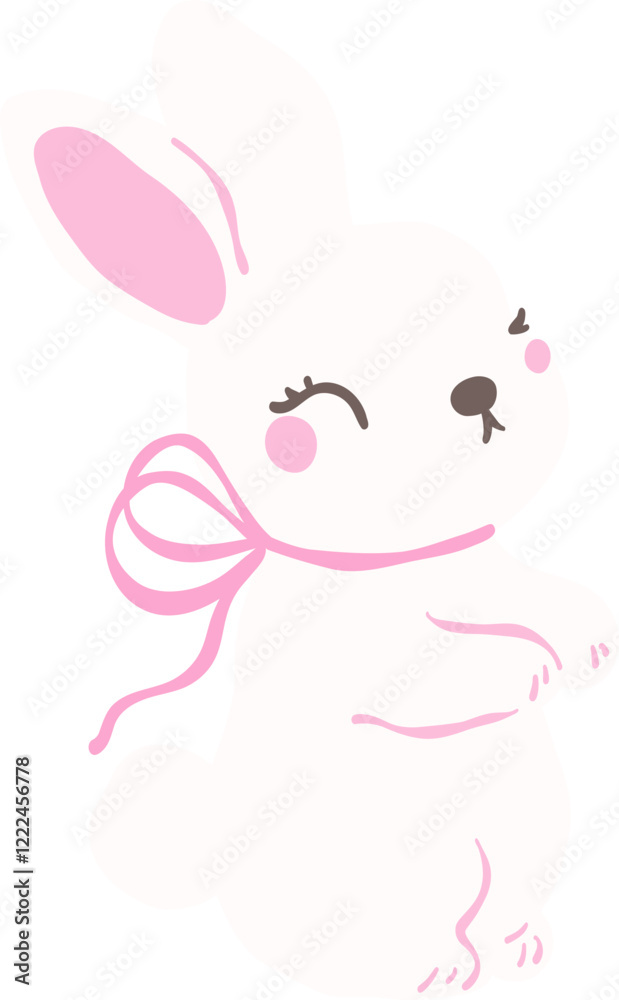 Whimsical Hand-Drawn Spring Bunny Illustration Whimsical Hand-Drawn Spring Bunny Illustration