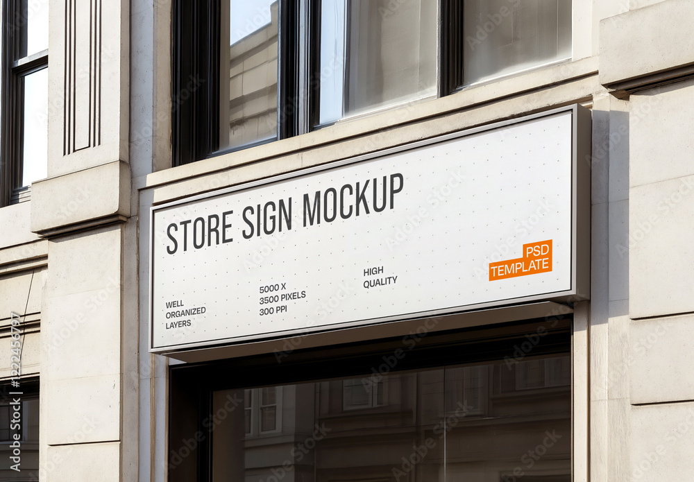 Store Outdoor Sign Mockup Generated With AI Stock Template | Adobe Stock