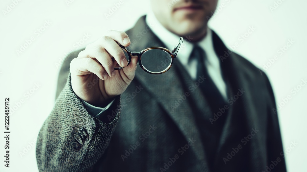 A businessman adjusting glasses, preparing for a meeting, isolated on white, A businessman adjusting glasses, preparing for a meeting, isolated on white,