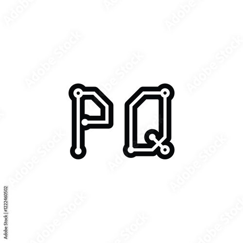 PQ monogram logo design letter text name symbol monochrome logotype alphabet character simple logo