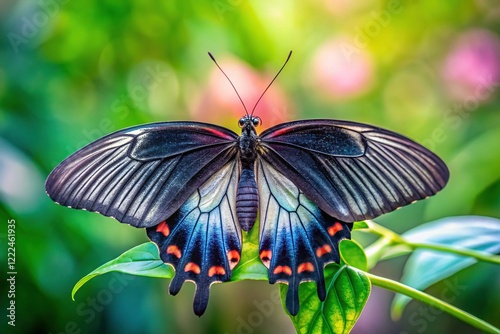 Common Mormon Butterfly (Papilio polytes) - Minimalist Nature Photography photo