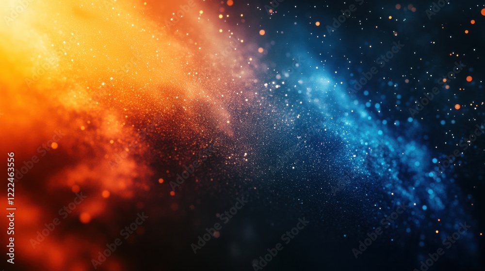 Fototapeta premium Beautiful aurora with vibrant transitions of blue and orange, creating a sleek brand background.