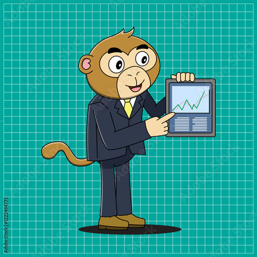 cartoon monkey wearing office suit
