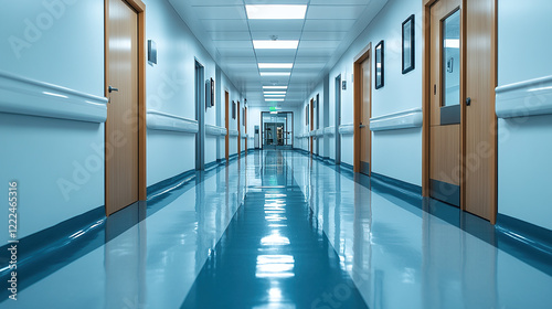clean and long corridor in building