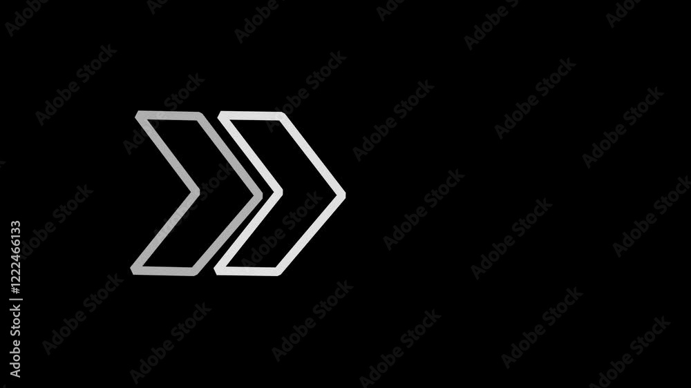 Animated Arrow direction sign on black background, Direction banner. Animated Arrow direction sign on black background, Direction banner.