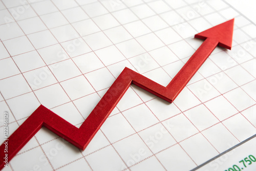 Red Upward Arrow Graph Showing Rising Trend | Business Stock Image