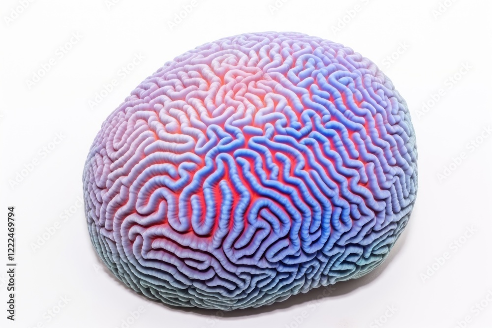 Obraz premium Brain ocean sea white background.