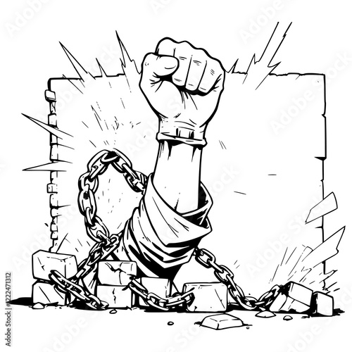 Breakfree Hand vector art illustration