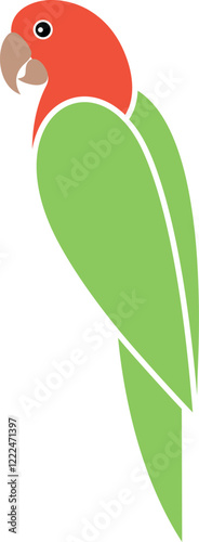 lovebird parrot logo. Isolated lovebird parrot on white background