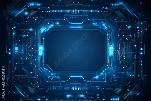 Abstract Futuristic Technology Background with Circuit Board Design