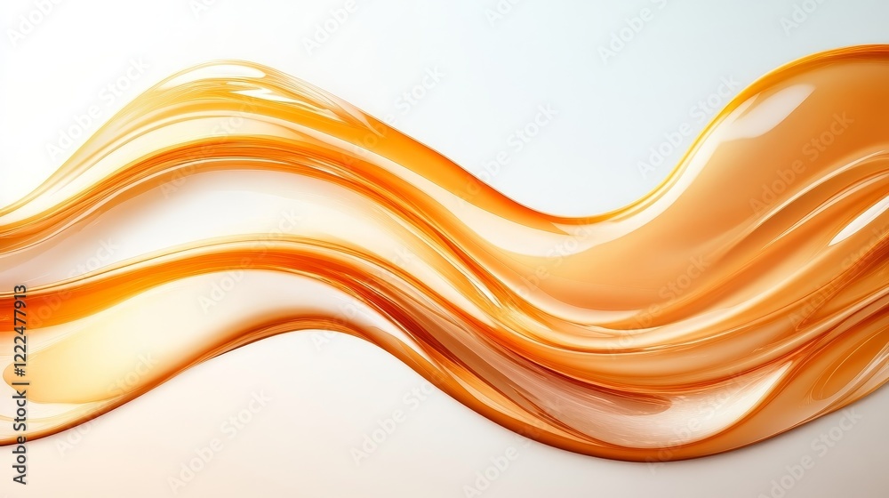 Obraz premium Abstract Orange Liquid Wave Design: A Stunning Visual of Flowing Amber Hues