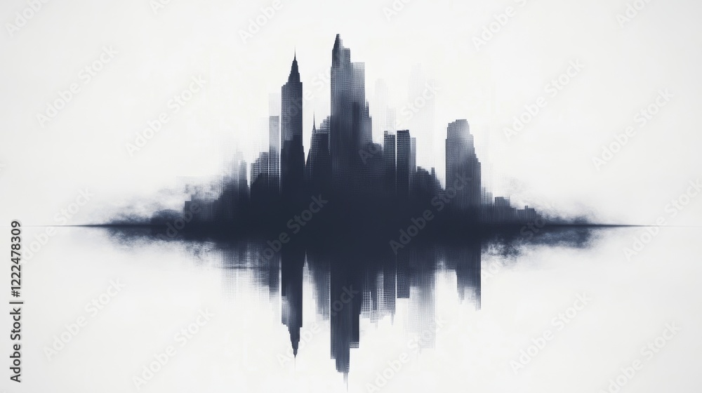 Fototapeta premium black city silhouette without background