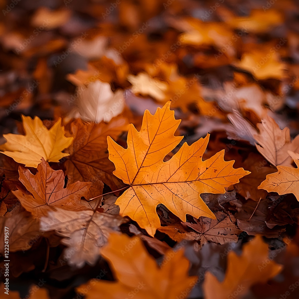 Colorful Autumn Leaves on Ground Creating Natural Cozy Atmosphere Colorful Autumn Leaves on Ground Creating Natural Cozy Atmosphere