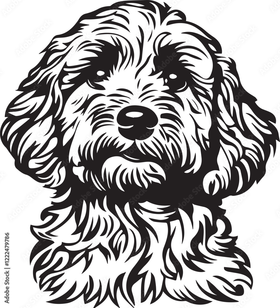 black and white cavapoo dog portrait black and white cavapoo dog portrait