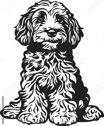 Sitting Cavapoo Dog