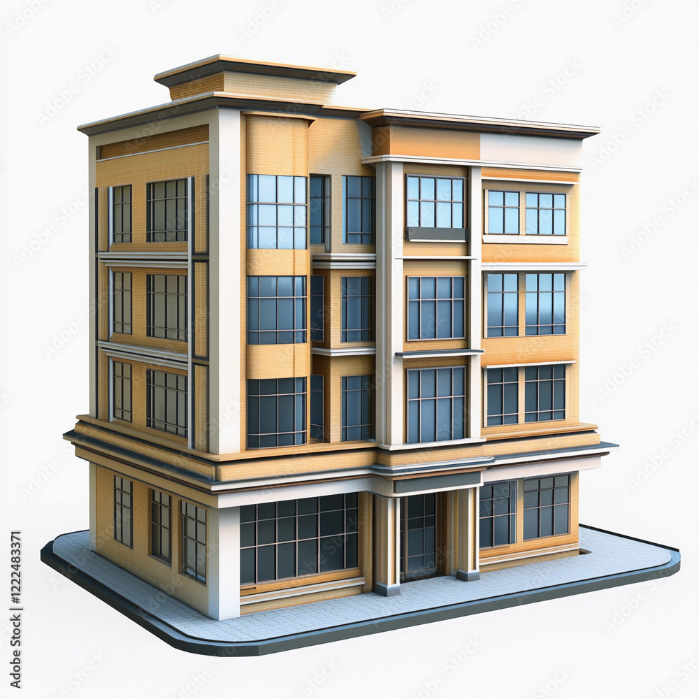 Fototapeta premium Modern architectural building design with multiple floors