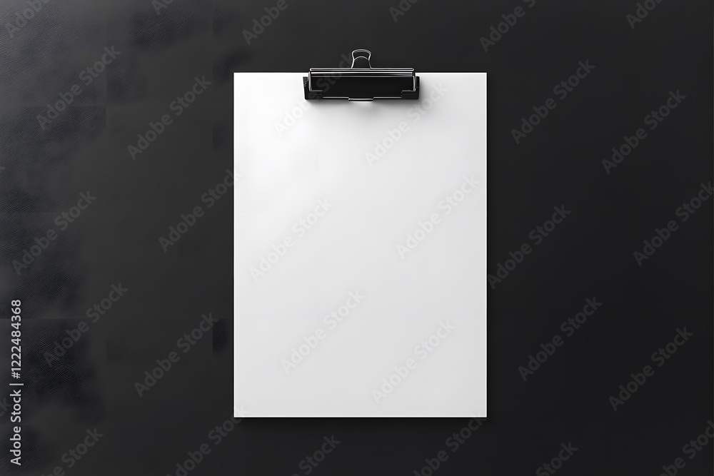 blank paper on black background