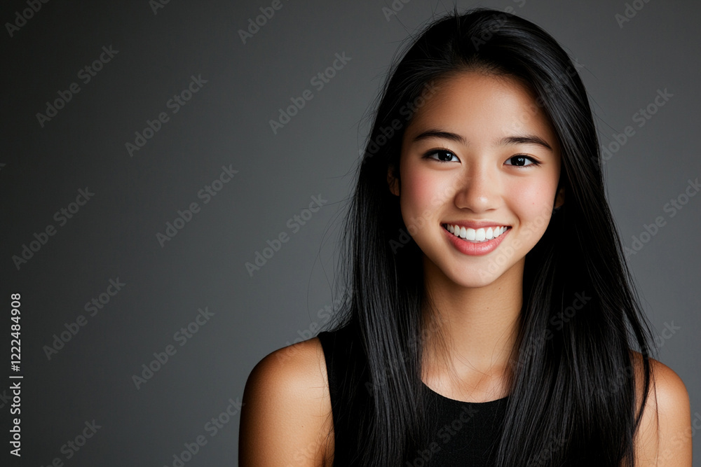Smiling young woman in a studio setting with simple background Smiling young woman in a studio setting with simple background