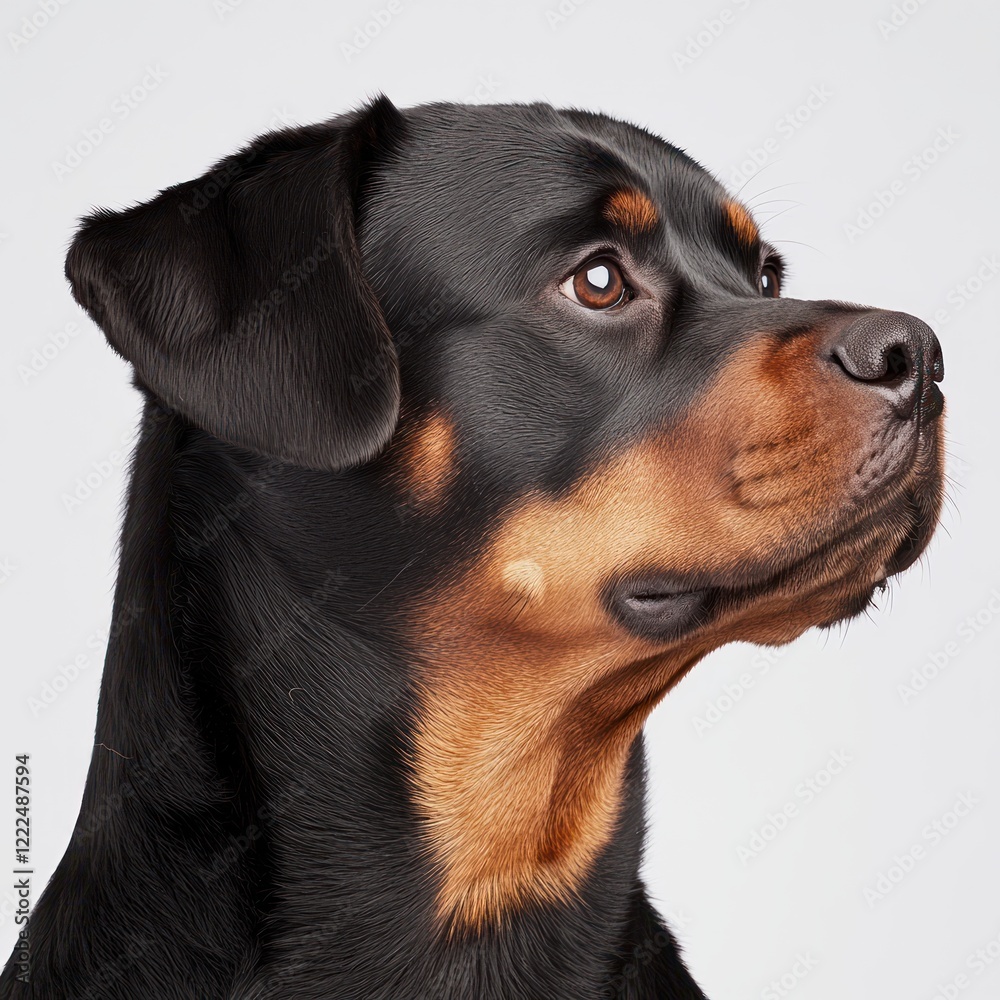Obraz premium Captivating Close-Up of Rottweiler with Thoughtful Expression