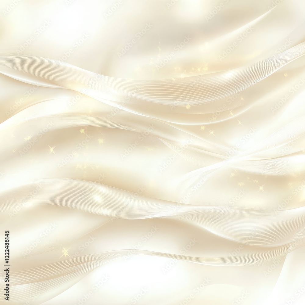 Fototapeta premium Smooth White Fabric with Sparkle and Soft Flowing Texture