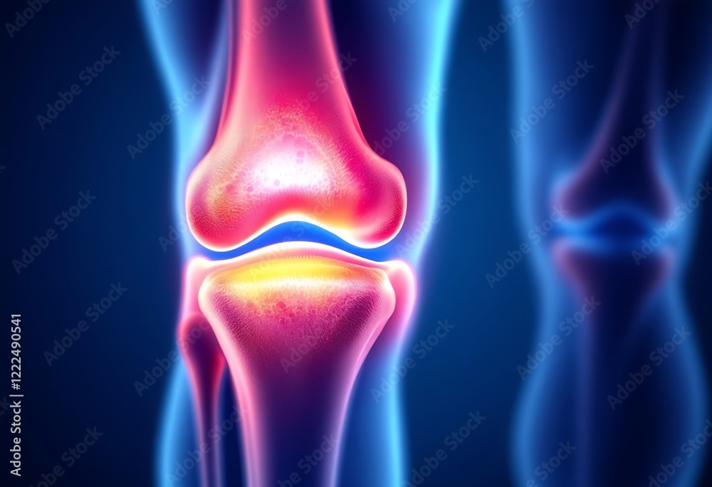 Naklejka premium Inflammatory Knee Joint Pain Medical Illustration