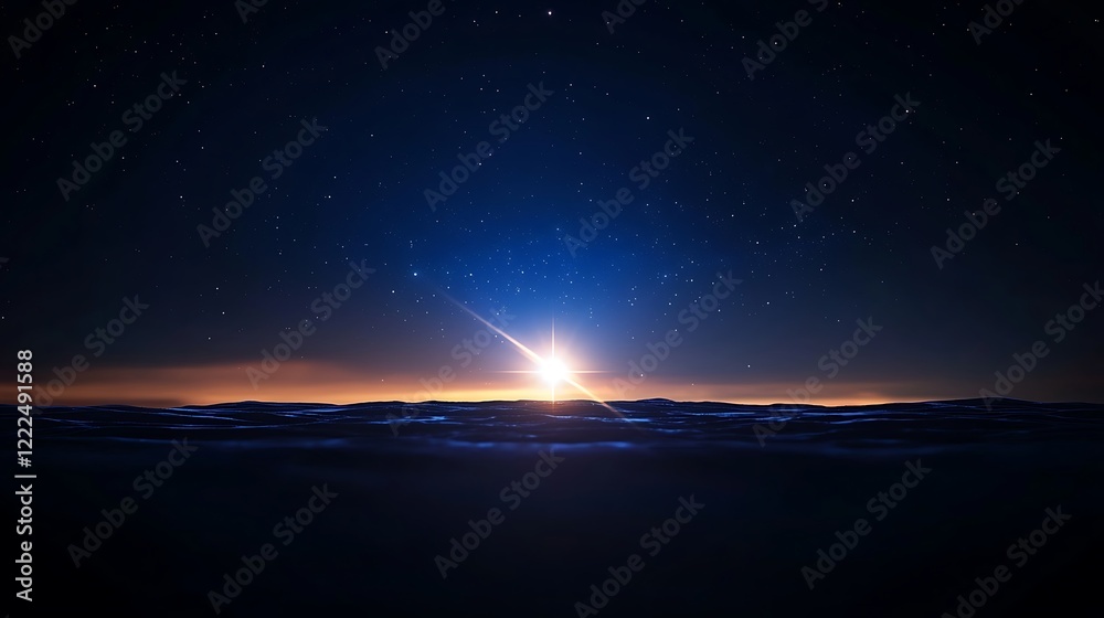 Fototapeta premium Bright Meteor Streaking Across a Starry Night Sky