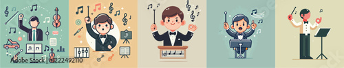 A vector collection of a music composer