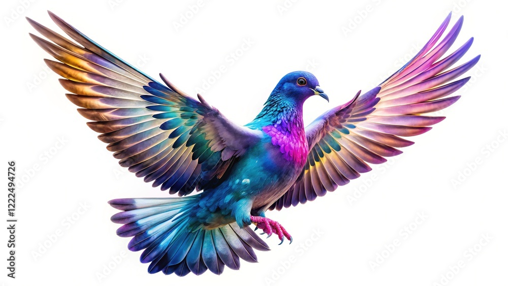 Obraz premium AI-generated pigeon silhouette, flying free against transparent.