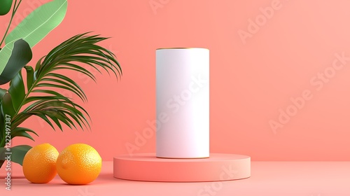 Clean Product Display Mockup with Tropical Elements