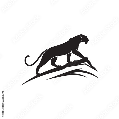 panther silhouette vector clip art logo