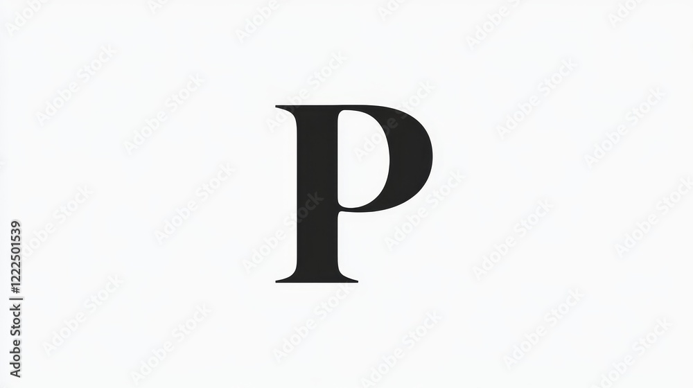 black and white english capital letter P black and white english capital letter P