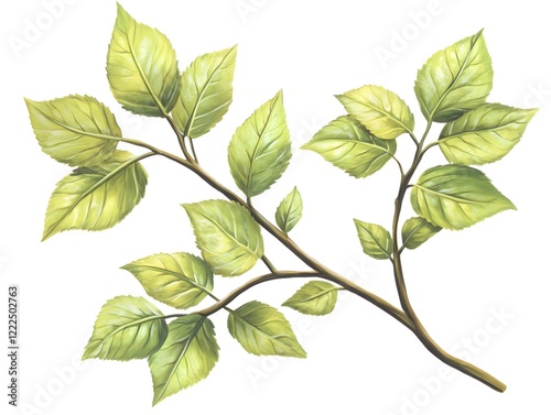 green leaves isolated on white