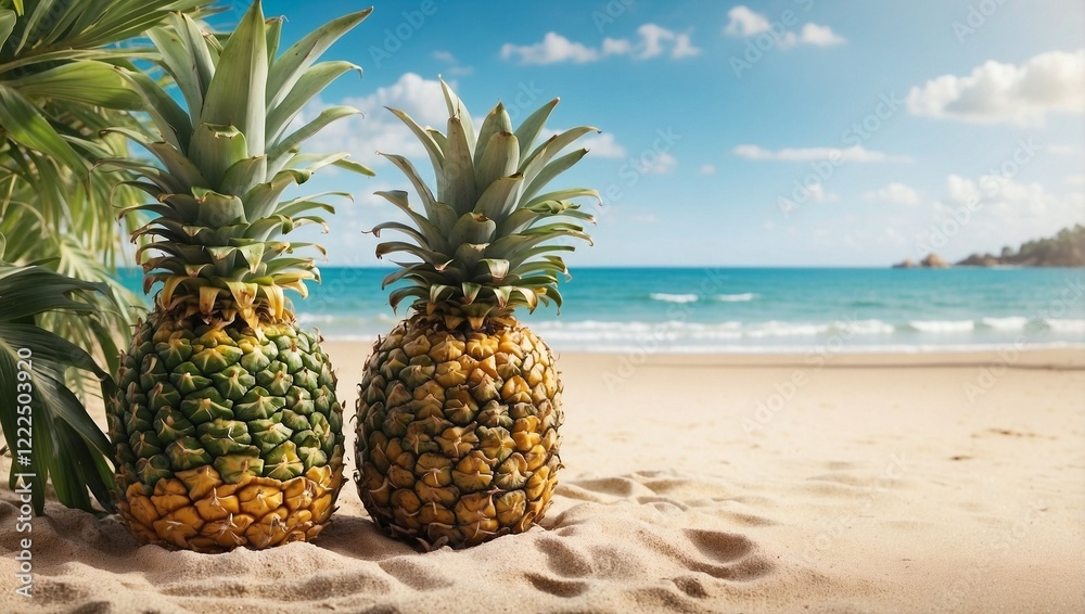 pineapple on the beach pineapple on the beach