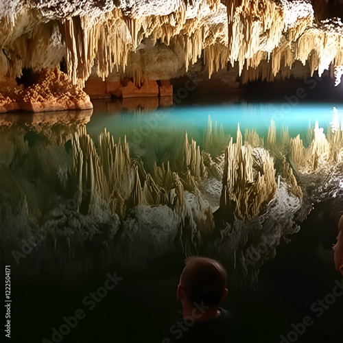 Mirrored pool at Luray Caverns photo