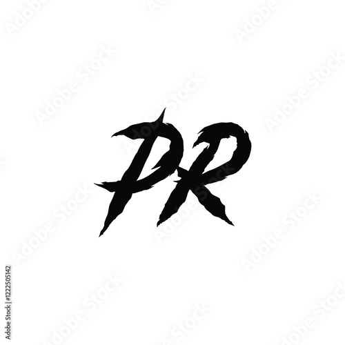 PR monogram logo design letter text name symbol monochrome logotype alphabet character simple logo