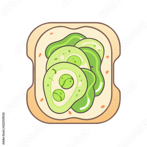 avocado toast icon, avocado toast vector illustration-simple illustration of avocado toast, perfect for avocado toast logos and icons