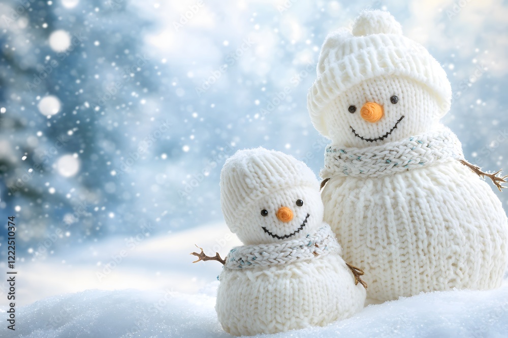 Obraz premium snowman on a blue background