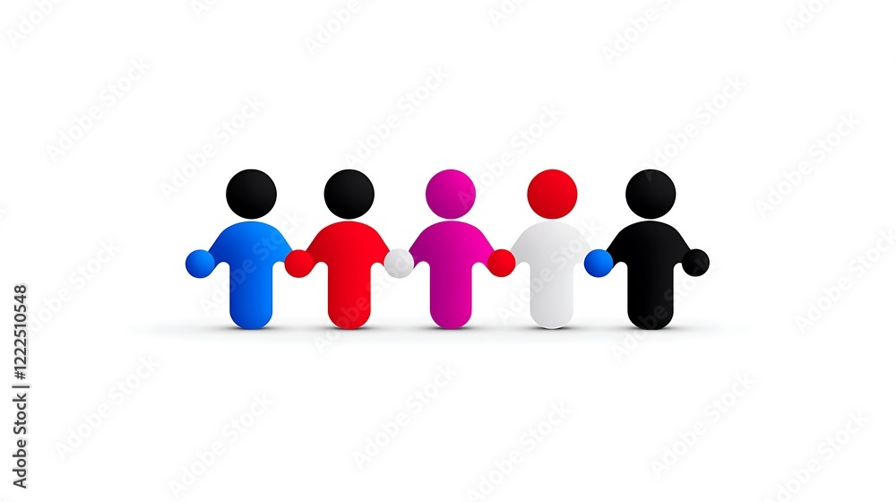 Colorful 3d Figures Holding Hands A Symbol of Unity and Teamwork Colorful 3d Figures Holding Hands A Symbol of Unity and Teamwork